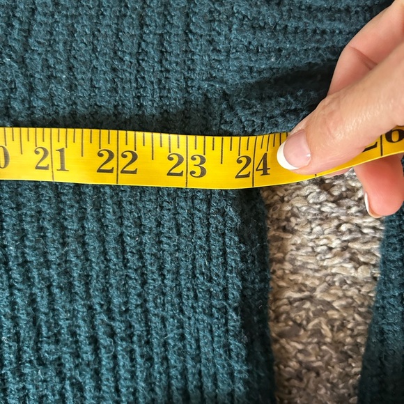 5/$25 Old Navy oversized teal colored hooded ribbed comfy sweater size large - Picture 5 of 8